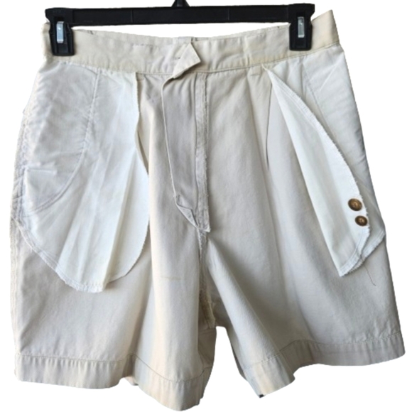 Gap Classic Fit Khaki Off-White/Grey High Waist Shorts 3 Pockets Size 12R - Picture 11 of 15